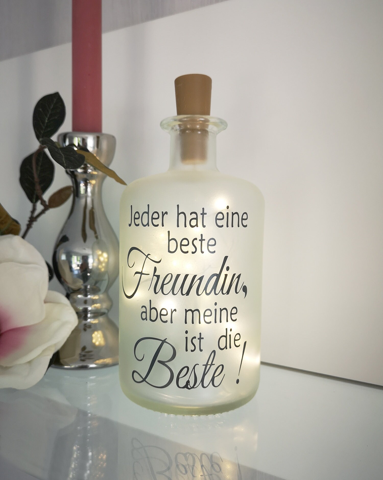Decorative bottle with lighting BEST FRIENDS LED lamp light bottle Bottlelight fairy lights gift bottle light Decorative bottle with lighting BEST FRIENDS LED lamp light bottle Bottlelight fairy lights gift bottle light