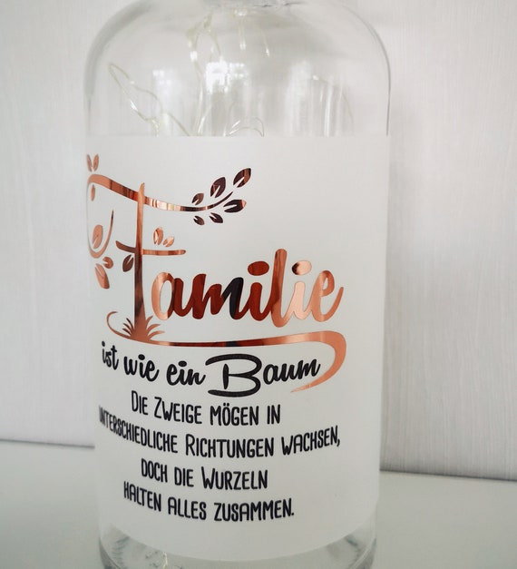 LED-Flasche 'Norddeich Verrückt Mit Möwen' – 29 Cm, Mit Lichterkette, Grau