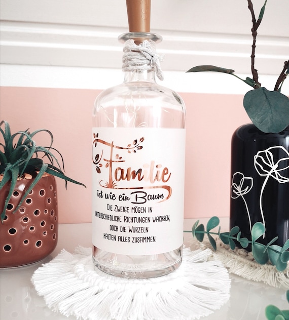 Leuchtflasche Mit Spruch Familie Ist Wie Ein Baum Led Etsy