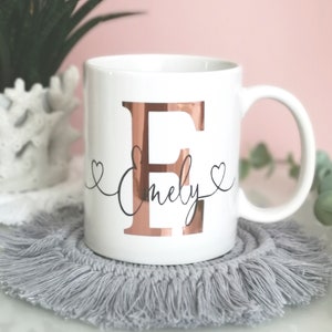 Cup with name and monogram rose gold - personalized gift for girlfriend | Mother's Day Gift | Birthday | Christmas