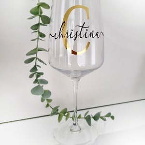 Weinglas XL mit Namen und Monogramm roségold personalisiertes Geschenk für Freundin Hochzeitsgeschenk Geburtstag JGA Bild 8