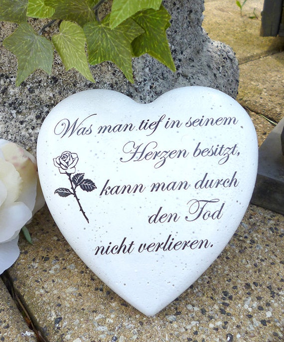 Grabstein Grabherz Memorial Trauer Gedenken / Herz mit Spruch Etsy