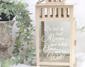 Lantern beige with saying for mom and grandma | Mother's Day gift | Lantern | Lamp | Home accessories - customizable decoration