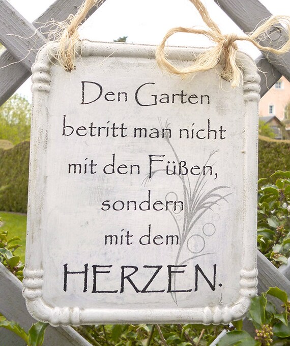 schild garten spruch