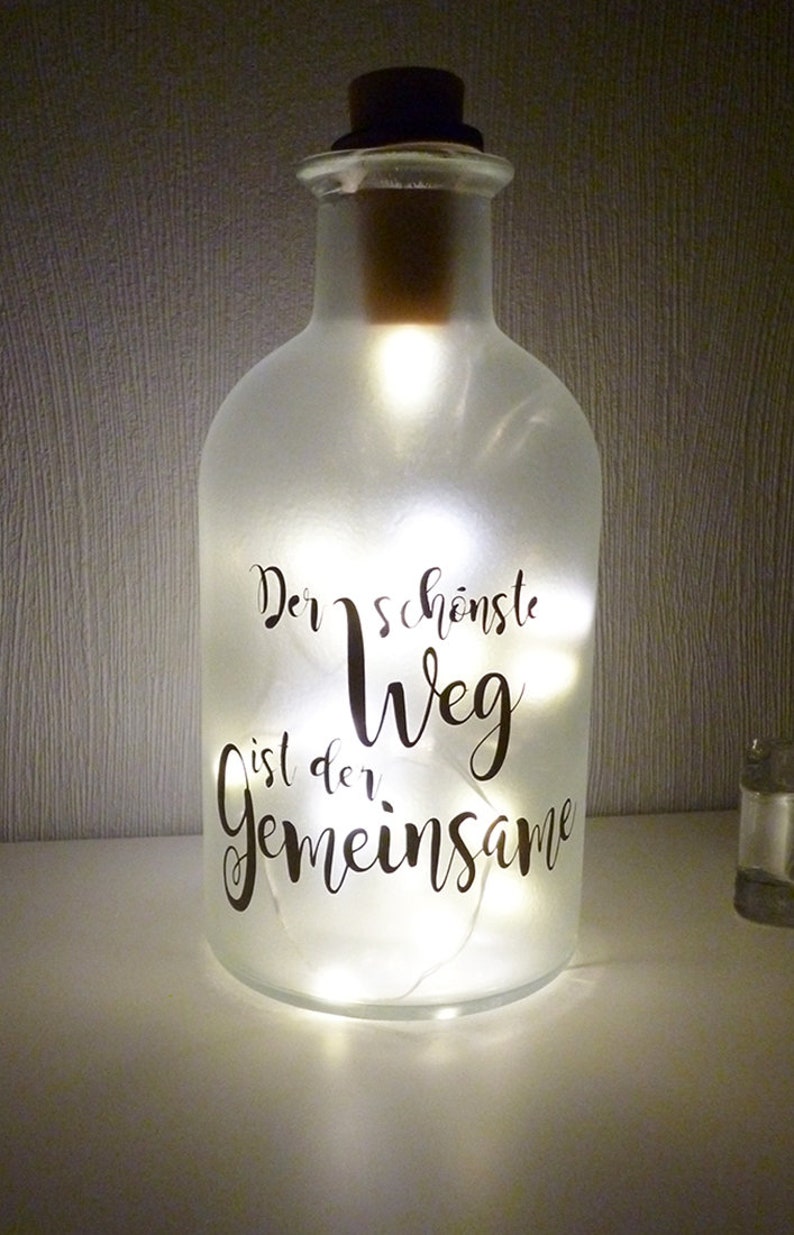 32++ Flasche mit spruch und licht info