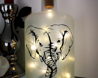 Dekoflasche avec éclairage - lampe une amitié LED éléphant Bottlelight bouteille bouteille lumineux lumière cadeau parti lampe guirlande