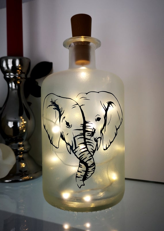 Dekoflasche avec éclairage - lampe une amitié LED éléphant Bottlelight  bouteille bouteille lumineux lumière cadeau parti lampe guirlande