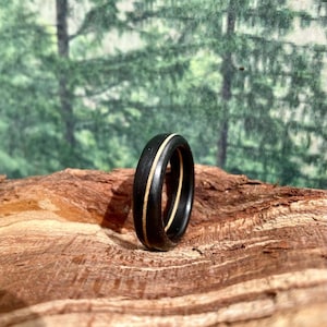 Ebony, ash, wooden ring, wedding ring, wood, striped, partner ring, precious wood ring, engagement ring