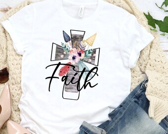 Boho Floral Cross PNG, Faith Graphic, Tumbler Decal (Digital Download)
