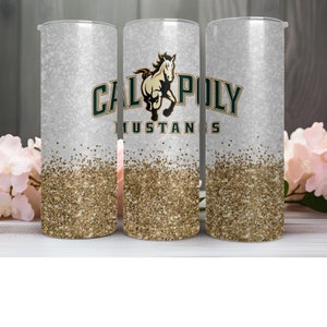 Emballage pour gobelet 20 oz, Cal Poly, Collège, Emballage pour gobelet universitaire, Mustangs