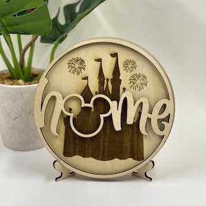 Enseigne de maison de souris de dessin animé, enseigne laser, petite enseigne de maison, enseigne de souris château magique, enseigne de bureau. Forge à incandescence, WeCreat, XTool