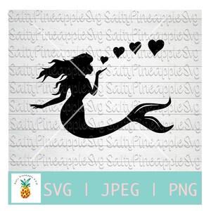 Sirène, Coeurs de sirène, Décalque sirène, Fichiers SVG, Fichier Téléchargeable, Fichier De coupe sirène, Vinyle, Fichier Coupé, Fichier PNG