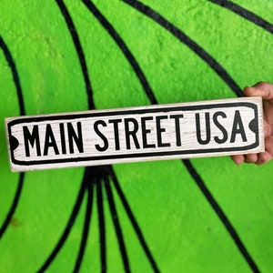 Disney Inspired | Main Street USA | Custom | Street Sign | Magic Kingdom | Disneyland | Rustic | Wood Sign | Farmhouse |