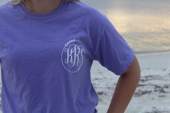 Boho Inspired Monogrammed Comfort Colors Tee Etsy