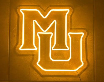 Marquette University 'MU' LED Neon Sign - 16.3" W x 15.75" H - Officially CLC Licensed - Golden Eagles - Be The Difference