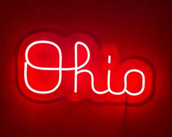 The Ohio State University Buckeyes Script Ohio LED Neon Sign - Man Cave - Brutus - Officially Licensed Grant ID 97391 - Monster Moose, LLC.