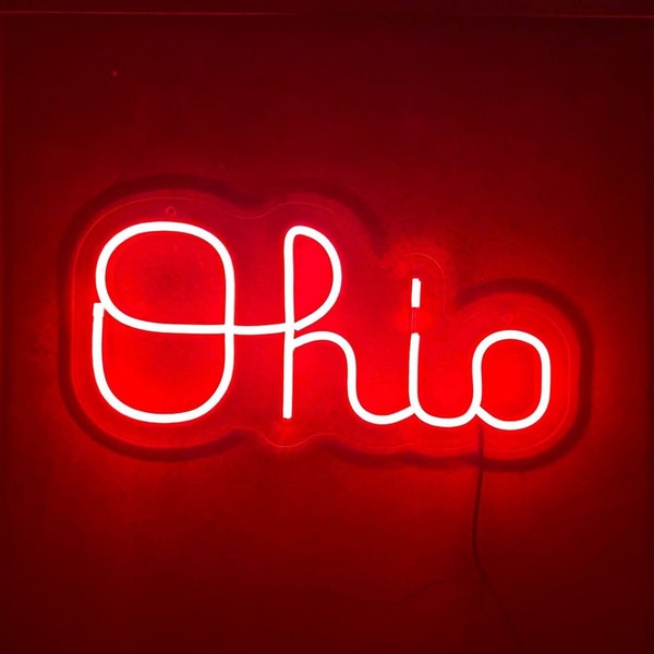 The Ohio State University Buckeyes Script Ohio LED Neon Sign - Man Cave - Brutus - Officially Licensed Grant ID 97391 - Monster Moose, LLC.