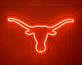 University of Texas at Austin Longhorn LED Neon Sign - 23" W x 12.5" H - Officially CLC Licensed - Hook Em Horns - Longhorns