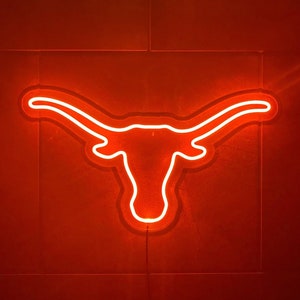 University of Texas at Austin Longhorn LED Neon Sign - 23" W x 12.5" H - Officially CLC Licensed - Hook Em Horns - Longhorns