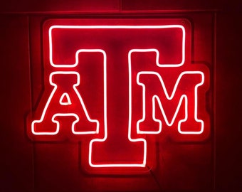 Texas A & M University Aggies LED Neon Sign - 20" W x 16" H - Official Texas A and M University Licensee - Gig Em