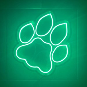 Ohio University OU Bobcats Attack Cat Paw Print LED Neon Sign - 17" W x 17" H - Athens - Dorm Decor - Man Cave - Officially CLC Licensed