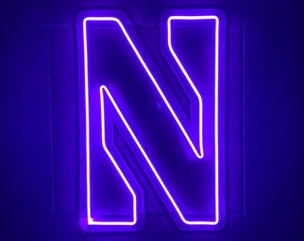 Northwestern University Wildcats 'N' LED Neon Sign - 15.1" W x 23" H - Officially CLC Licensed - Purple Pride