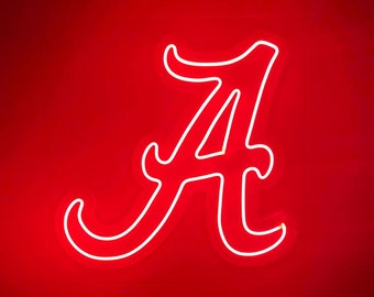 University of Alabama LED Neon Sign - 18.4" W x 17.75" H - Officially CLC Licensed - Crimson Tide - Bama - Roll Tide - Rammer Jammer