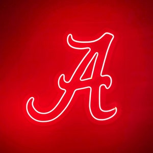 University of Alabama LED Neon Sign - 18.4" W x 17.75" H - Officially CLC Licensed - Crimson Tide - Bama - Roll Tide - Rammer Jammer