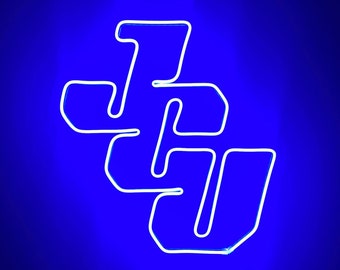 John Carroll University JCU LED Neon Sign - 15.75" W x 16.6" H - Officially CLC Licensed - Blue Streaks - Lobo - University Heights Ohio