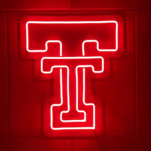 Texas Tech University LED Neon Sign - 15.5" W x 18.2" H - Officially CLC Licensed - Red Raiders - Lady Raiders - Rawls Course - Raiderland