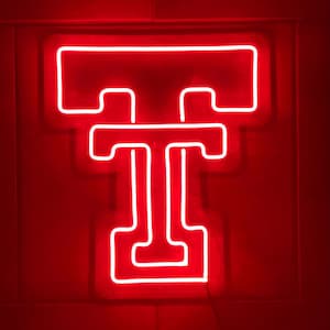 Texas Tech University LED Neon Sign - 15.5&quot; W x 18.2&quot; H - Officially CLC Licensed - Red Raiders - Lady Raiders - Rawls Course - Raiderland
