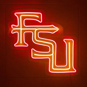 Florida State University Seminoles FSU LED Neon Sign - 19&quot; W x 17.7&quot; H - Officially CLC Licensed - Fear the Spear - Noles