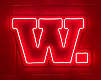 Wabash College  'W.' LED Neon Sign - 23" W x 14.4" H - Officially Licensed - Little Giants - Crawfordsville Indiana