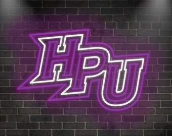 High Point University HPU Bold Logo LED Neon Sign - 22.5" W x 14" H - Official Affinity Licensed Product - Panthers - North Carolina