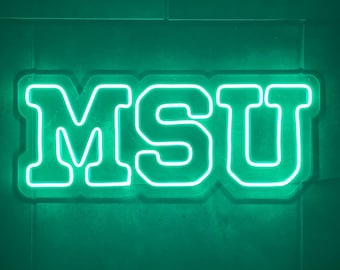 Michigan State University MSU LED Neon Sign - 22.5" W x 9" H - Officially Licensed Product 8474 - Spartans - Sparty