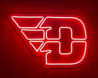 University of Dayton LED Neon Sign - 20" W x 13.2" H - Officially CLC Licensed - Go Flyers - Forever Flyers - Monster Moose, LLC.