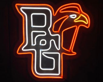 Bowling Green State University Peekaboo LED Neon Sign - 17.5" W x 18" H - Officially CLC Licensed - BGSU Falcons - Talons Up