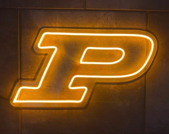 Purdue University Boilermakers Motion P LED Neon Sign - 23" W x 12.2" H - Officially CLC Licensed - Boiler Up - Hammer Down - Boilers