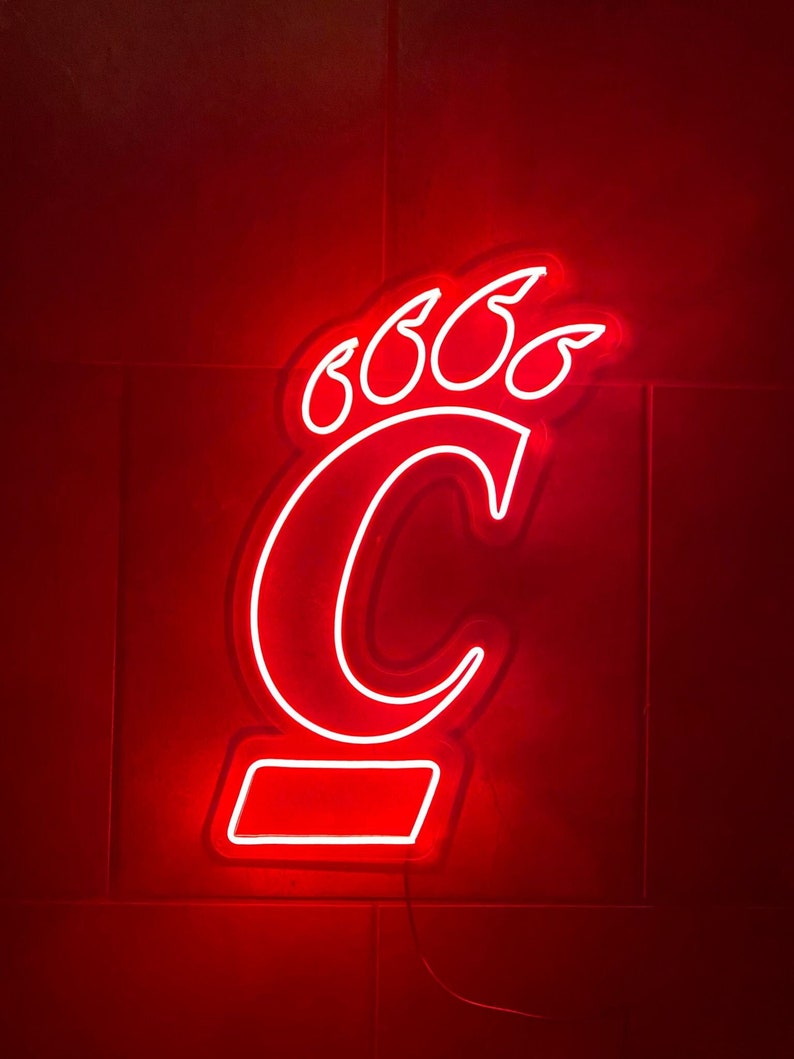 University of Cincinnati Bearcats Logo LED Neon Sign 15.1 W x 23 H Officially CLC Licensed Ohio Monster Moose, LLC. image 1