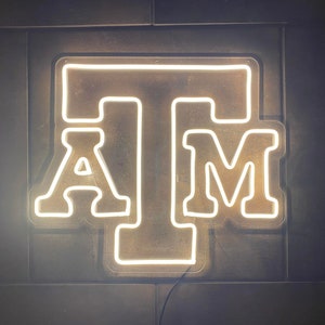 Texas A & M University Aggies LED Neon Sign 20 W x 16 H Official Texas A and M University Licensee Gig Em Warm White
