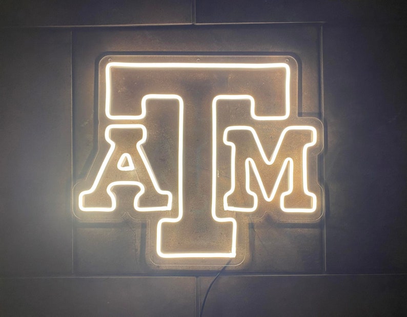 Texas A & M University Aggies LED Neon Sign 20 W x 16 H Official Texas A and M University Licensee Gig Em Warm White