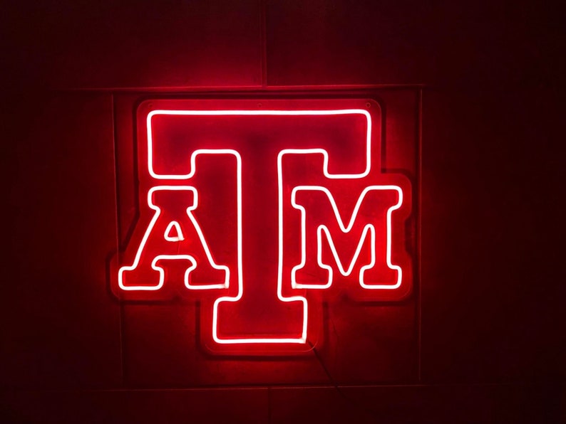 Texas A & M University Aggies LED Neon Sign 20 W x 16 H Official Texas A and M University Licensee Gig Em Red