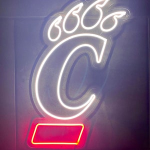 University of Cincinnati Bearcats Logo LED Neon Sign 15.1 W x 23 H Officially CLC Licensed Ohio Monster Moose, LLC. image 4