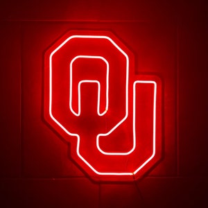 Oklahoma University Sooners OU LED Neon Sign - 15" W x 19" H - Officially CLC Licensed - Boomer Sooner - Monster Moose