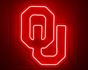 Oklahoma University Sooners OU LED Neon Sign - 15" W x 19" H - Officially CLC Licensed - Boomer Sooner - Monster Moose