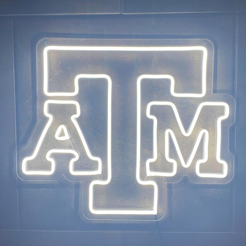 Texas A & M University Aggies LED Neon Sign 20 W x 16 H Official Texas A and M University Licensee Gig Em Cool White