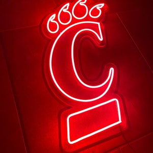 University of Cincinnati Bearcats Logo LED Neon Sign 15.1 W x 23 H Officially CLC Licensed Ohio Monster Moose, LLC. image 2