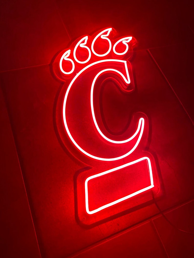 University of Cincinnati Bearcats Logo LED Neon Sign 15.1 W x 23 H Officially CLC Licensed Ohio Monster Moose, LLC. image 2