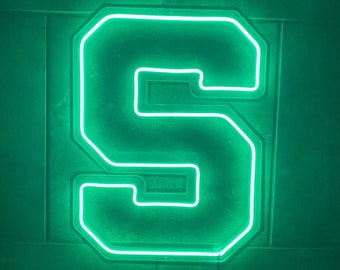 Michigan State University MSU Spartan S Logo LED Neon Sign - 16.5" W x 22" H - Officially Licensed Product 8474 - Sparty - Monster Moose