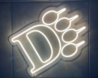 Ohio Dominican University Panthers Paw Print LED Neon Sign - 19.5" W x 14.3" H - Officially CLC Licensed - Monster Moose, LLC.